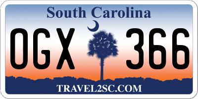 SC license plate OGX366