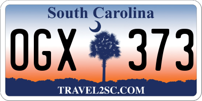 SC license plate OGX373