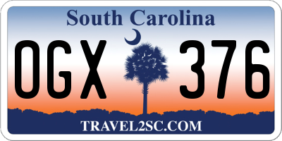 SC license plate OGX376