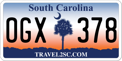 SC license plate OGX378
