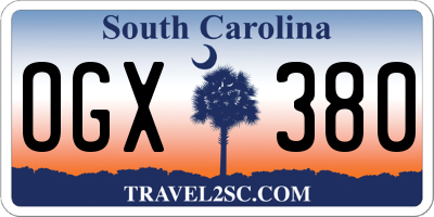 SC license plate OGX380