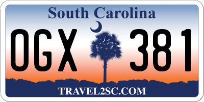 SC license plate OGX381