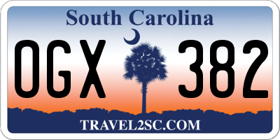 SC license plate OGX382