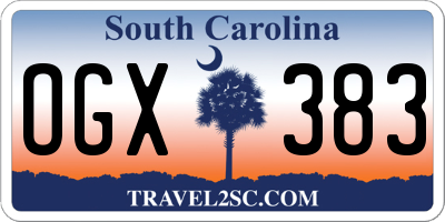 SC license plate OGX383