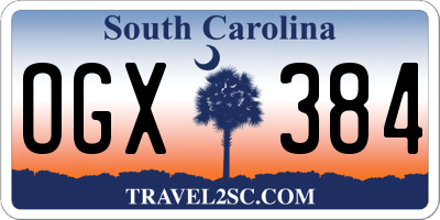 SC license plate OGX384