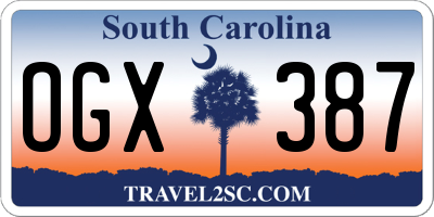 SC license plate OGX387