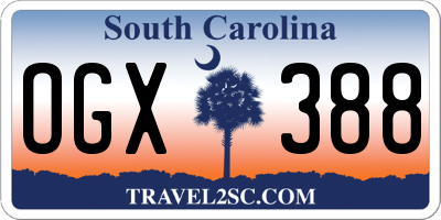 SC license plate OGX388