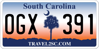 SC license plate OGX391