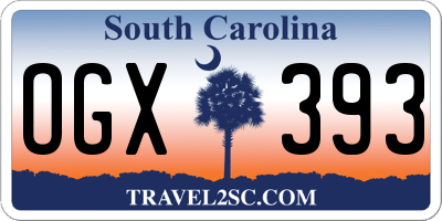 SC license plate OGX393