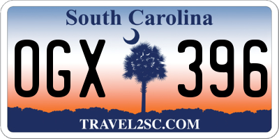 SC license plate OGX396