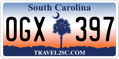 SC license plate OGX397