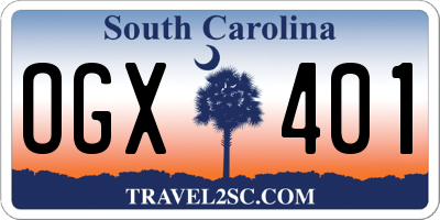 SC license plate OGX401
