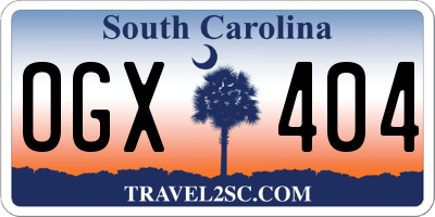SC license plate OGX404