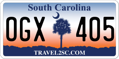 SC license plate OGX405
