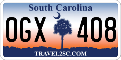 SC license plate OGX408