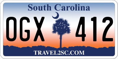 SC license plate OGX412