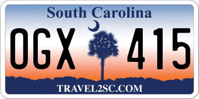SC license plate OGX415