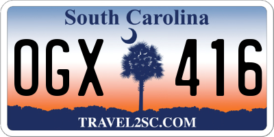 SC license plate OGX416