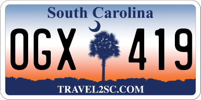 SC license plate OGX419