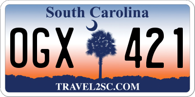 SC license plate OGX421