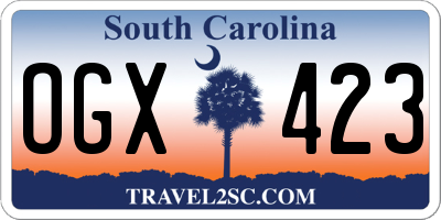 SC license plate OGX423