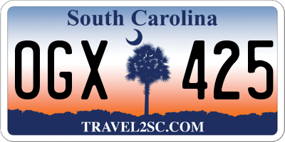 SC license plate OGX425