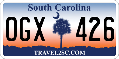 SC license plate OGX426