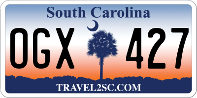 SC license plate OGX427