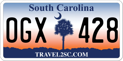 SC license plate OGX428