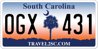 SC license plate OGX431
