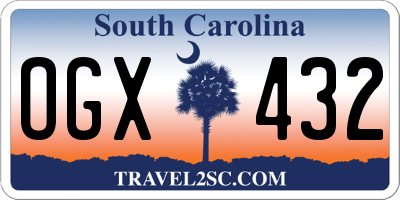 SC license plate OGX432