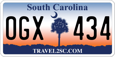 SC license plate OGX434