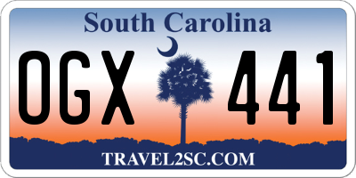 SC license plate OGX441