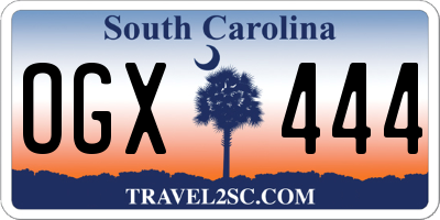 SC license plate OGX444