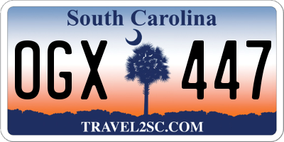 SC license plate OGX447