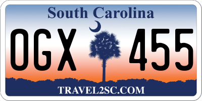 SC license plate OGX455