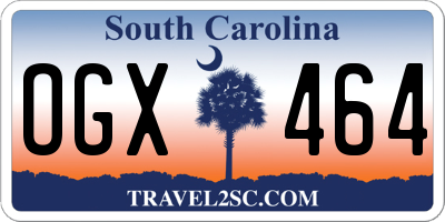 SC license plate OGX464