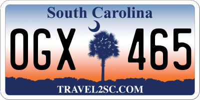 SC license plate OGX465