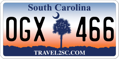 SC license plate OGX466