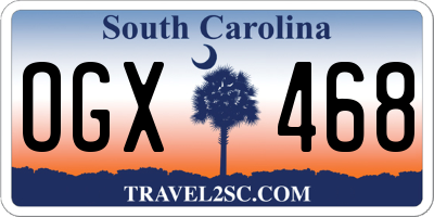 SC license plate OGX468