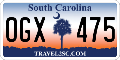 SC license plate OGX475