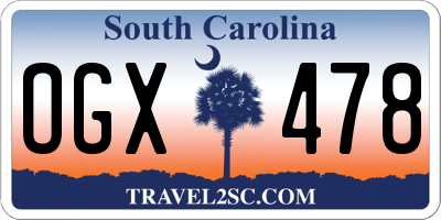 SC license plate OGX478