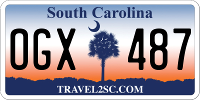 SC license plate OGX487