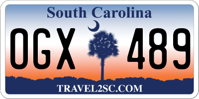 SC license plate OGX489