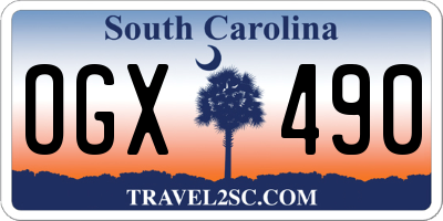 SC license plate OGX490
