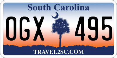 SC license plate OGX495