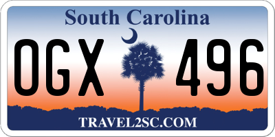 SC license plate OGX496