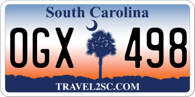 SC license plate OGX498