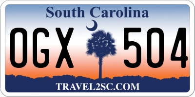 SC license plate OGX504
