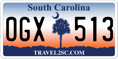 SC license plate OGX513